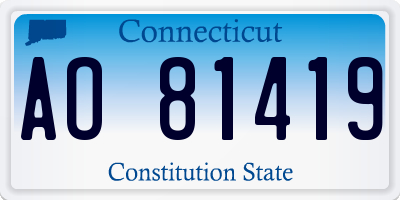 CT license plate AO81419