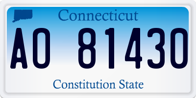 CT license plate AO81430
