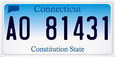 CT license plate AO81431