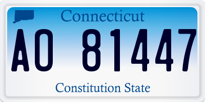 CT license plate AO81447
