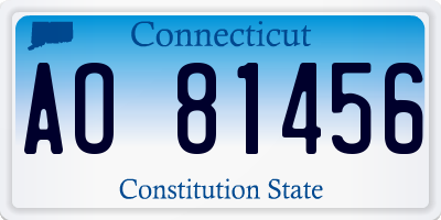 CT license plate AO81456