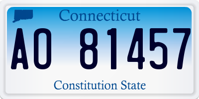 CT license plate AO81457