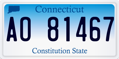 CT license plate AO81467