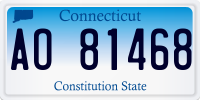 CT license plate AO81468