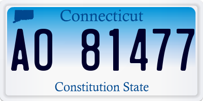 CT license plate AO81477