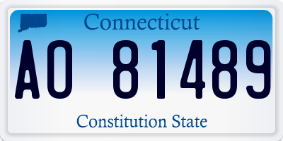 CT license plate AO81489