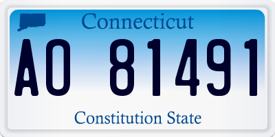 CT license plate AO81491