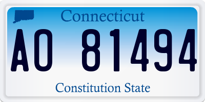 CT license plate AO81494