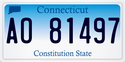 CT license plate AO81497