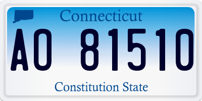 CT license plate AO81510
