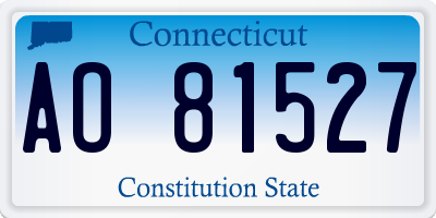CT license plate AO81527
