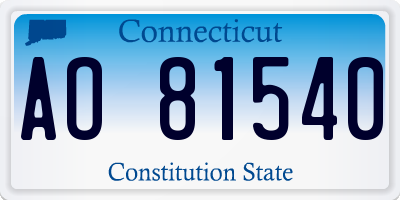 CT license plate AO81540