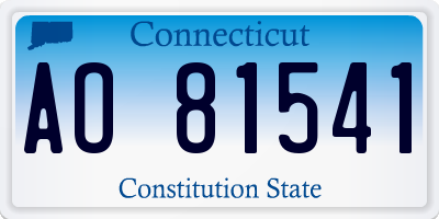 CT license plate AO81541