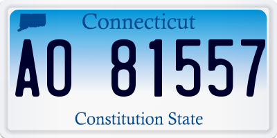 CT license plate AO81557