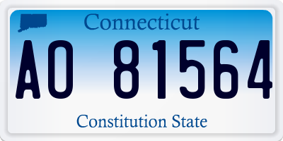 CT license plate AO81564