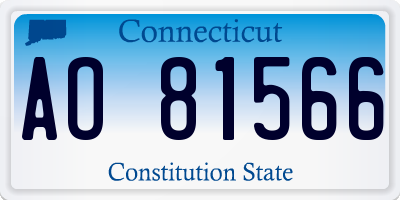 CT license plate AO81566