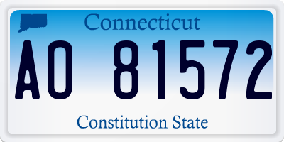 CT license plate AO81572