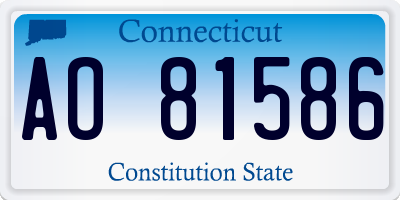 CT license plate AO81586
