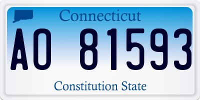CT license plate AO81593