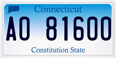 CT license plate AO81600