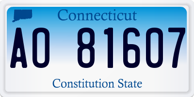 CT license plate AO81607
