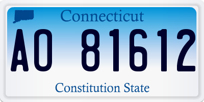 CT license plate AO81612