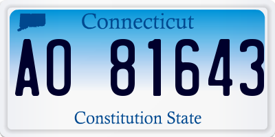 CT license plate AO81643