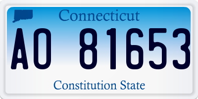 CT license plate AO81653