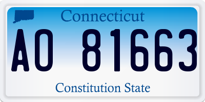 CT license plate AO81663