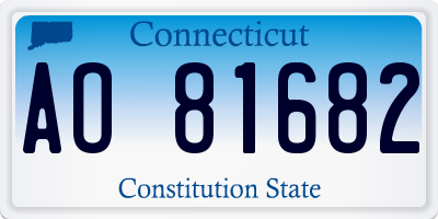 CT license plate AO81682