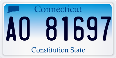 CT license plate AO81697