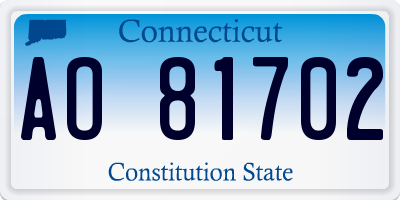 CT license plate AO81702