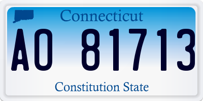 CT license plate AO81713