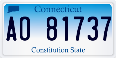 CT license plate AO81737