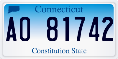 CT license plate AO81742