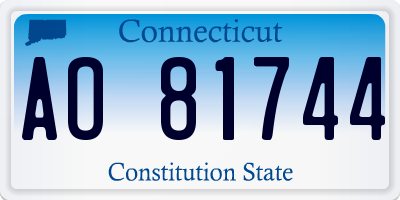 CT license plate AO81744