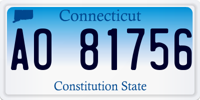 CT license plate AO81756