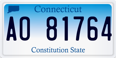 CT license plate AO81764