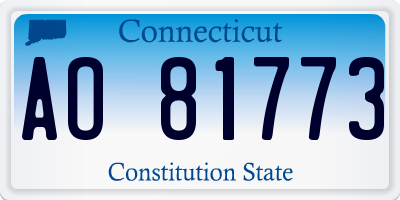 CT license plate AO81773