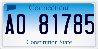 CT license plate AO81785