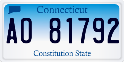 CT license plate AO81792