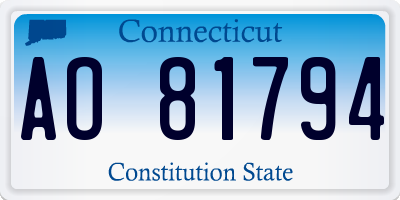 CT license plate AO81794