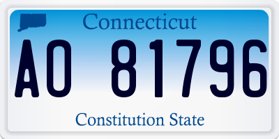CT license plate AO81796