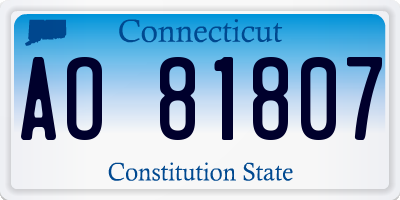 CT license plate AO81807