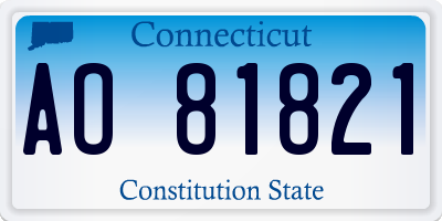 CT license plate AO81821