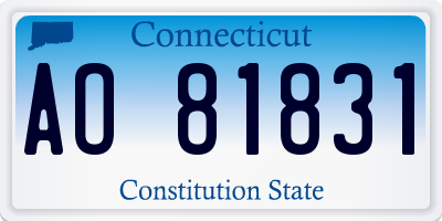 CT license plate AO81831