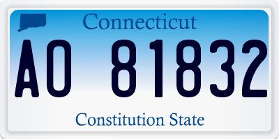 CT license plate AO81832