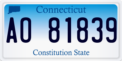 CT license plate AO81839