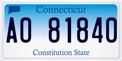 CT license plate AO81840