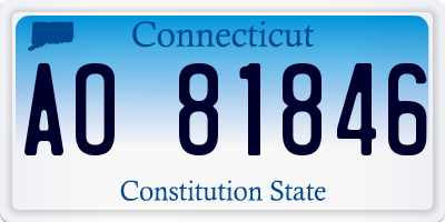 CT license plate AO81846